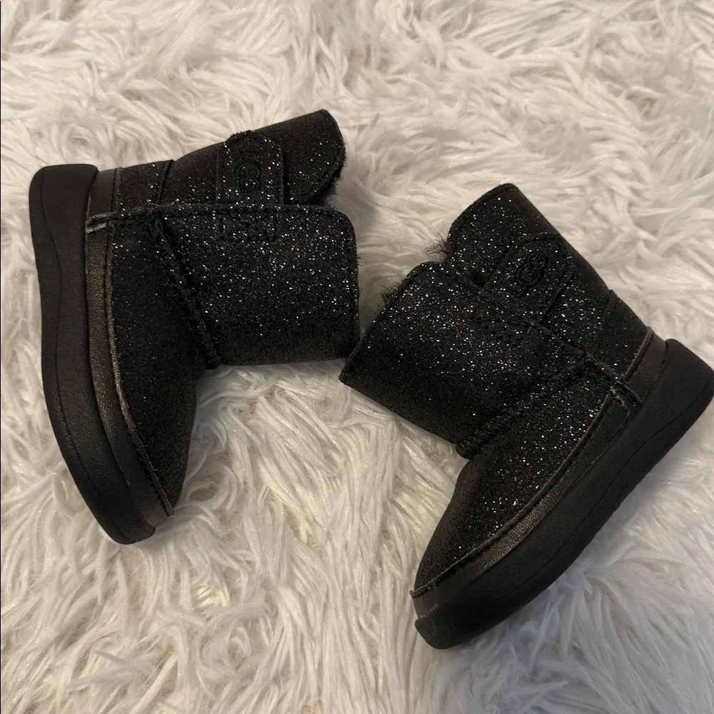 UGG Keelan Black Glitter Winter Boots Baby Girl Size 2/3